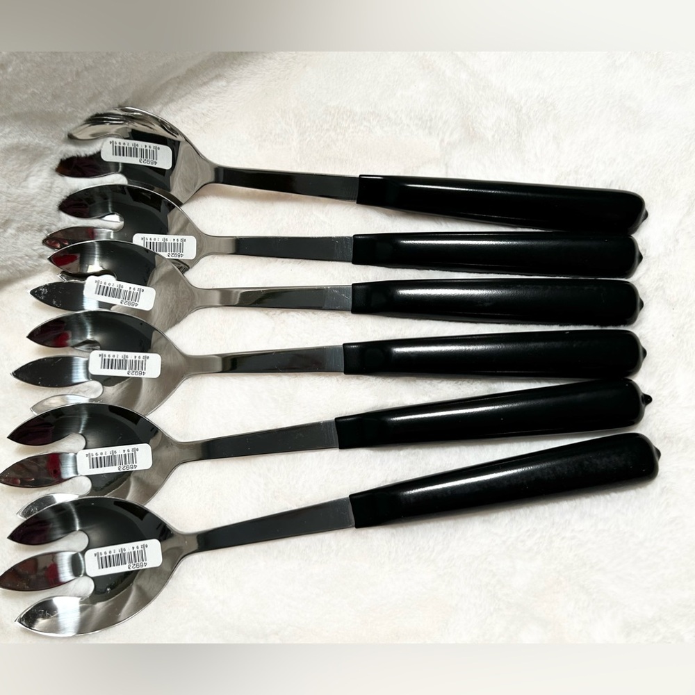 (6) NEW VOLLRATH 46920 11 5/8" LONG NOTCHED SERVING SPOONS W/ KOOL-TOUCH HANDLES
